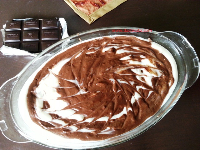 پودینگ دو رنگ 